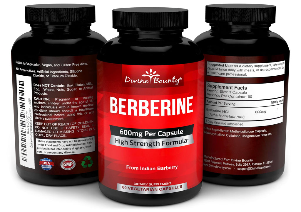 Divine Bounty Berberine Supplement 600mg - 60 Capsules - image 4