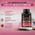 NUTRAHARMONY D-Mannose 2000mg with Cranberry & Hibiscus - 120 Capsules - image 8