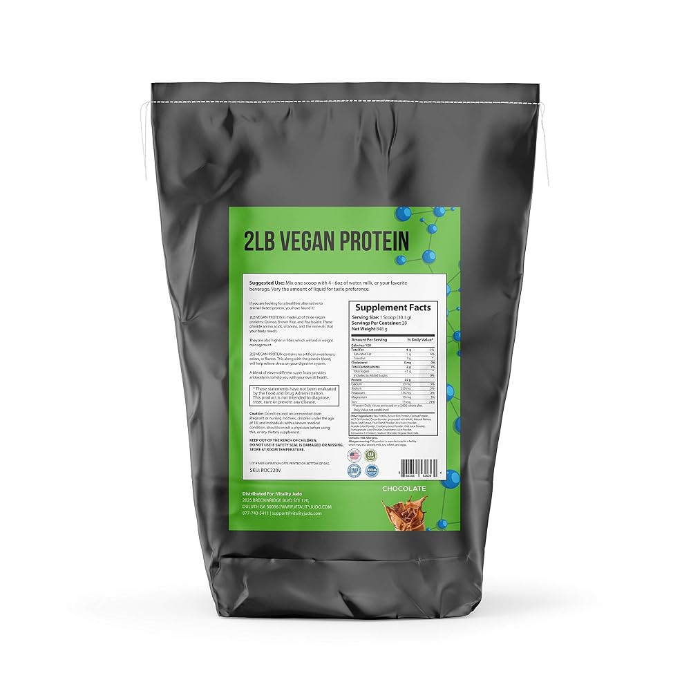 Vitality Judo Plant Based Protein Powder Chocolate - 28 Servings - image 2