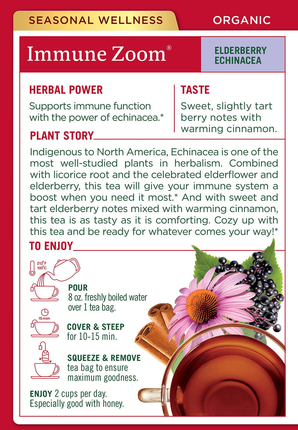 Traditional Medicinals Organic Immune Zoom Echinacea Elderberry Tea - image 2
