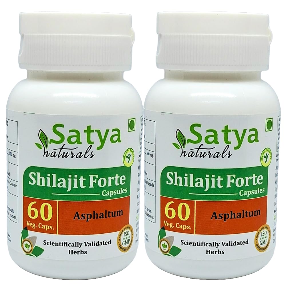 Satya Naturals Shilajit Forte Capsules 500 mg. 60 Veg. Capsule