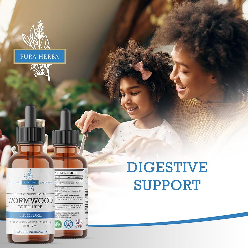 Pura Herba Wormwood and Sweet Wormwood Organic Tincture