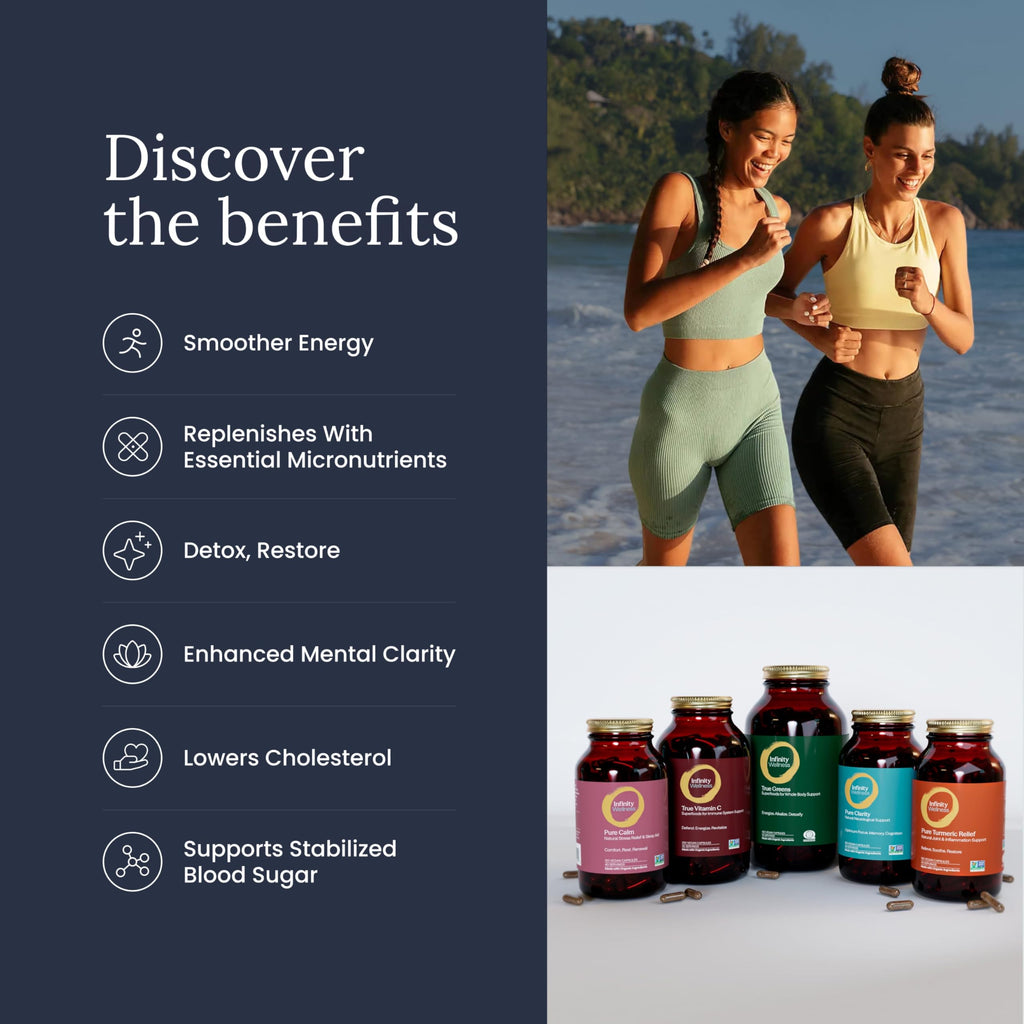 Infinity Wellness Greens Superfood Powder Supplement with Spirulina