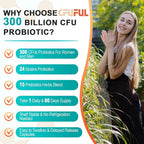 Cfuful 300 Billion CFU Probiotics 24 Strains + 15 Herbs Prebiotic