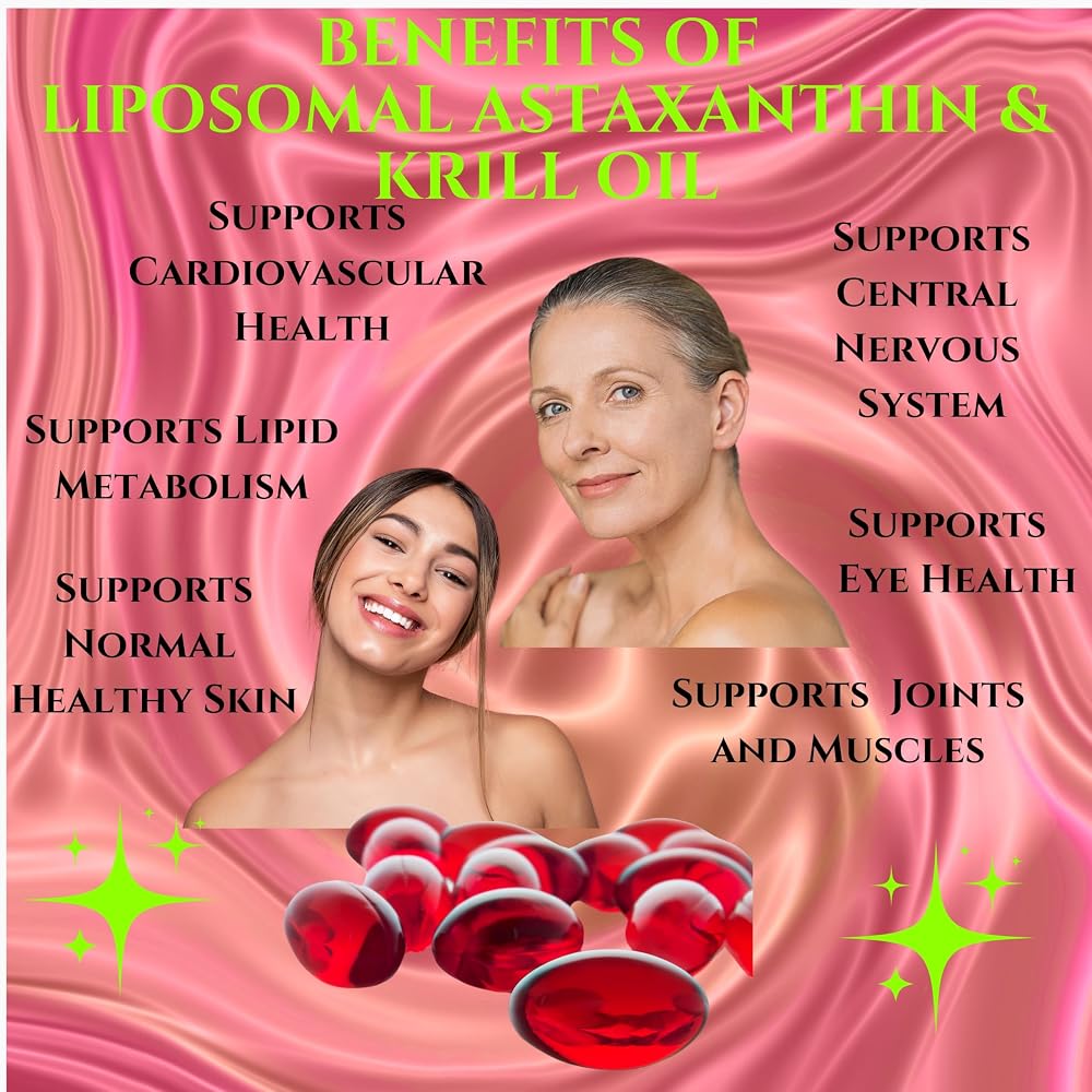 Nikoni Liposomal Astaxanthin 24mg with Kril Oil 500mg Supplement