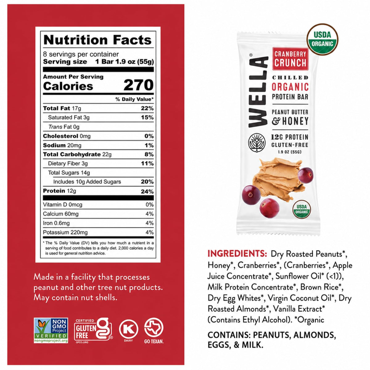 Wella Cranberry Crunch Protein Bar - 24 Pack - image 4