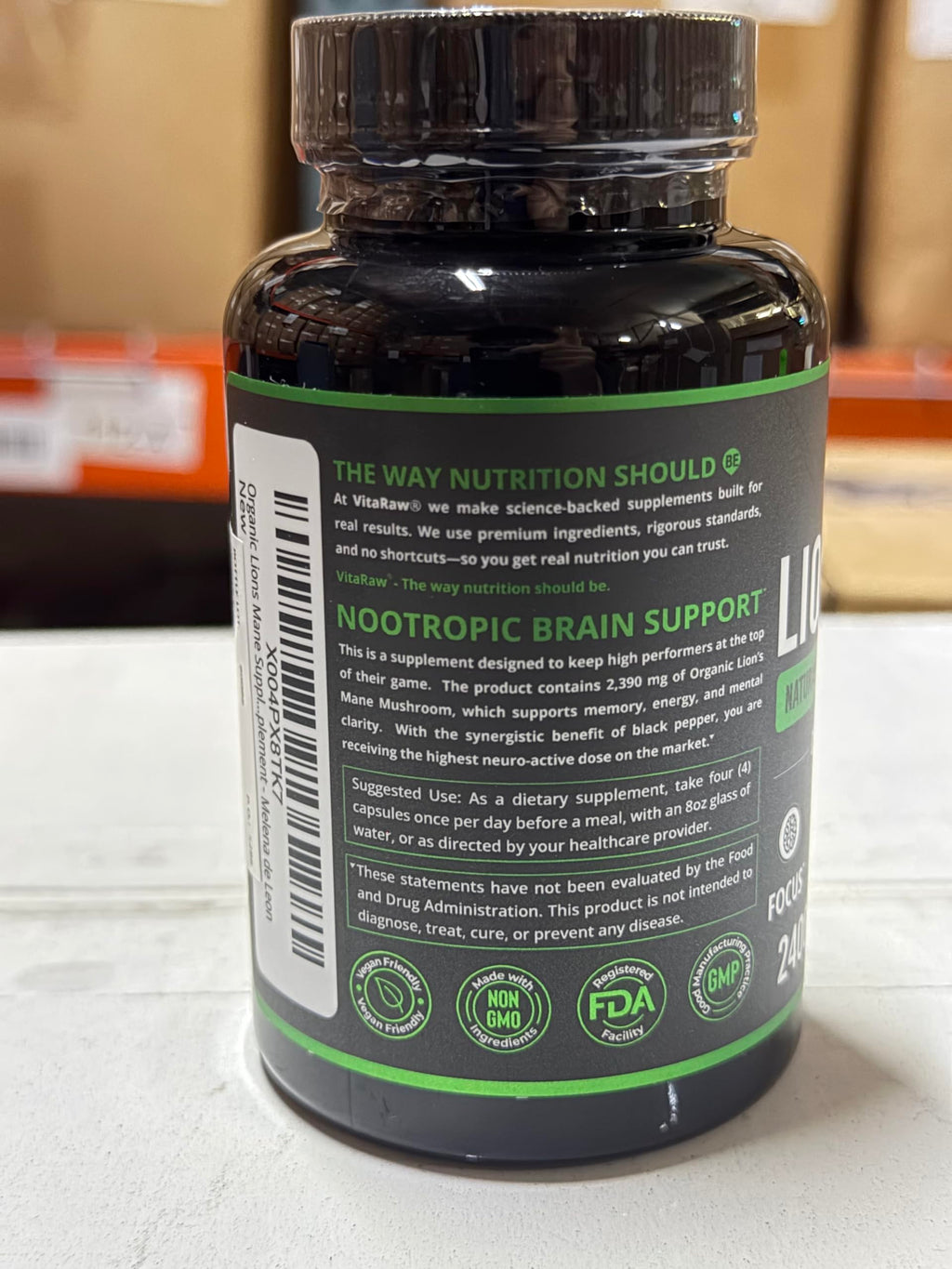VitaRaw Organic Lion's Mane Supplement 2400 mg - 120 Capsules - image 9