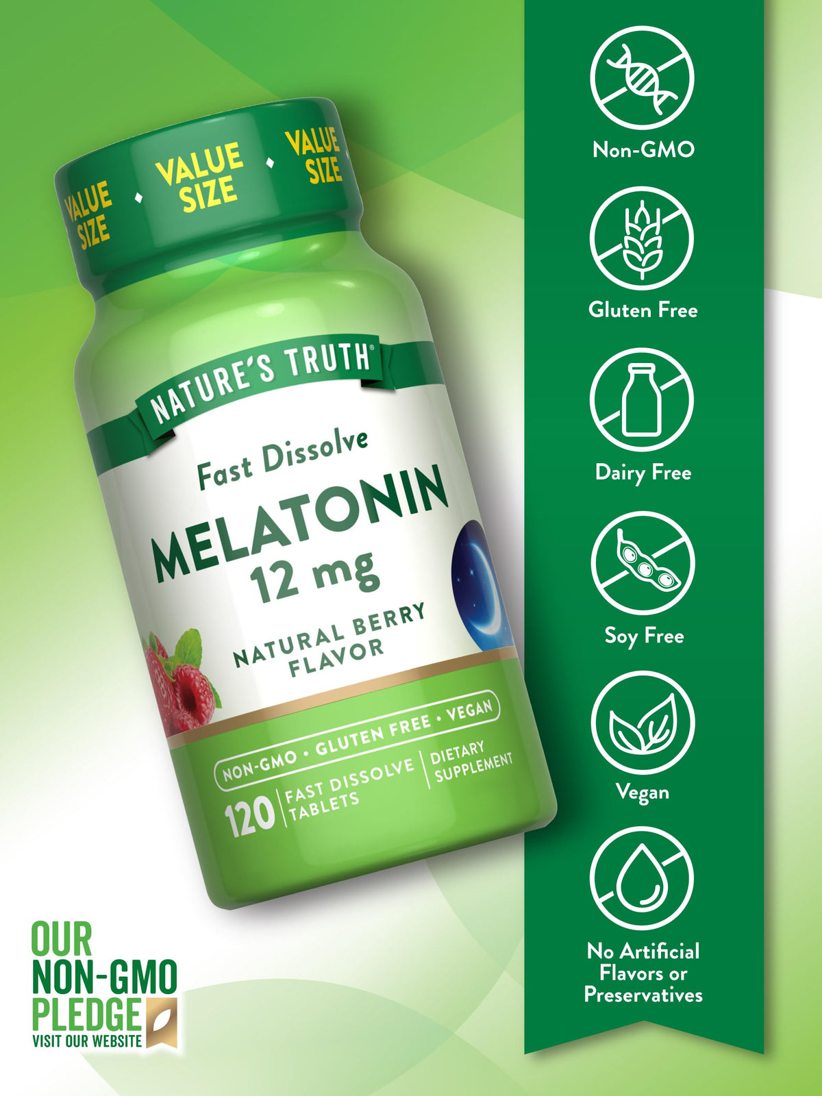 Nature's Truth Melatonin 12mg Tablets - 120 Count - image 3