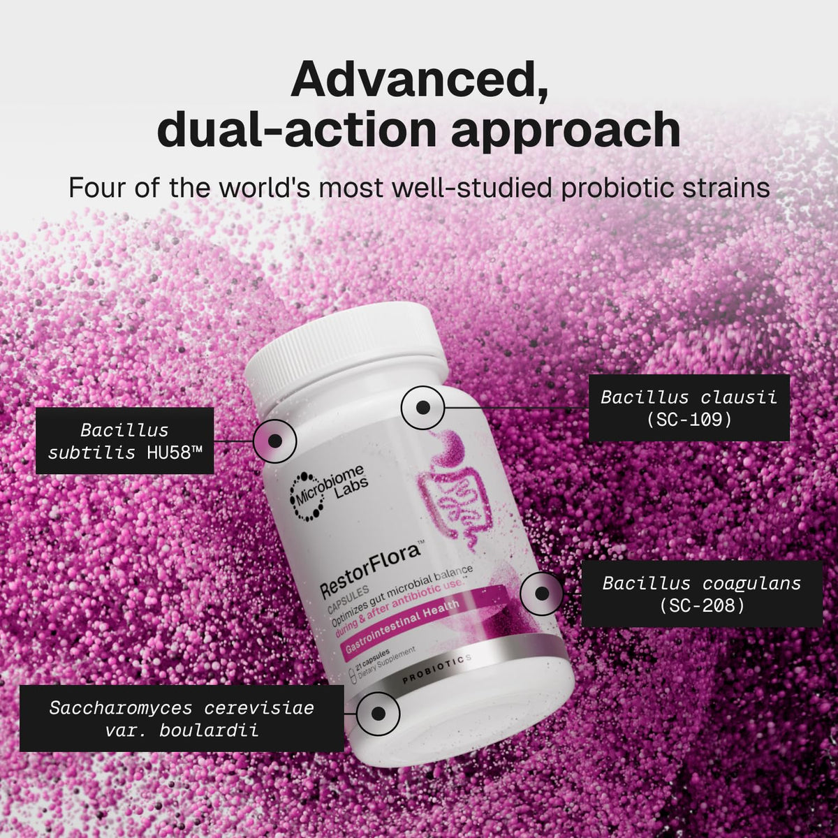 Microbiome Labs RestorFlora Spore-Based Probiotics - 21 Capsules - image 3