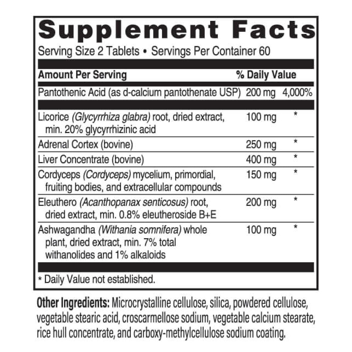 Advanced Bionutritionals Adrenal Factor Supplement - 120 Tablets - image 2