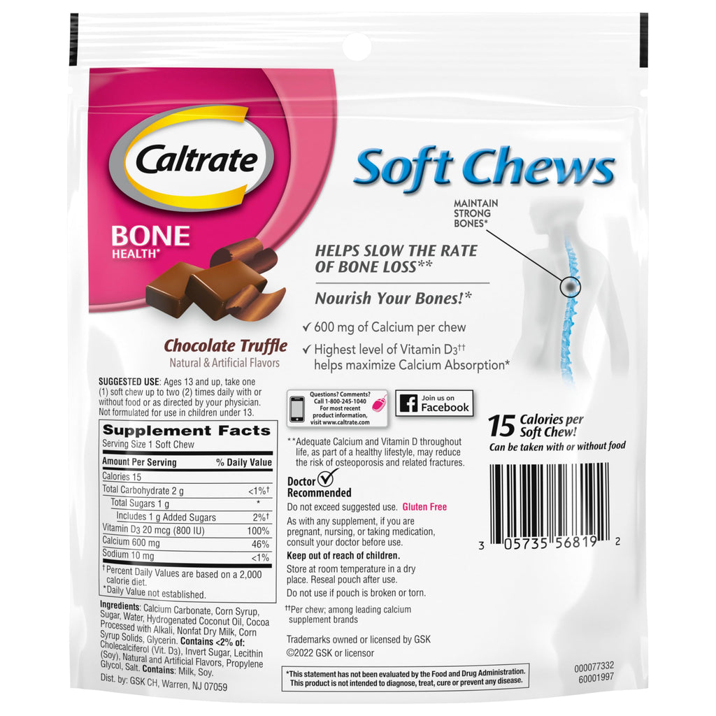 Caltrate 600 Plus D3 Calcium & Vitamin D Supplement - 60 Chews - image 11