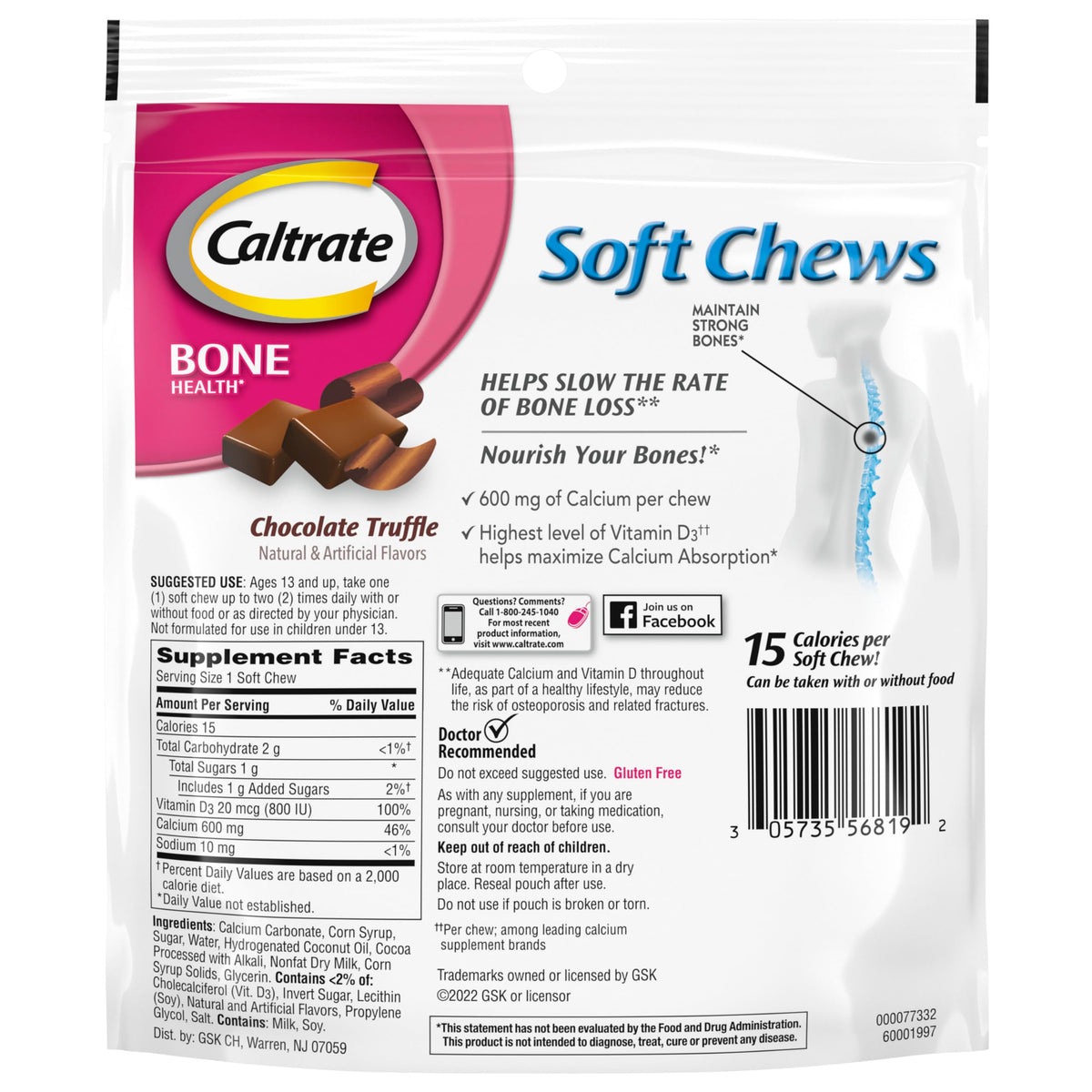 Caltrate 600 Plus D3 Calcium & Vitamin D Supplement - 60 Chews - image 11