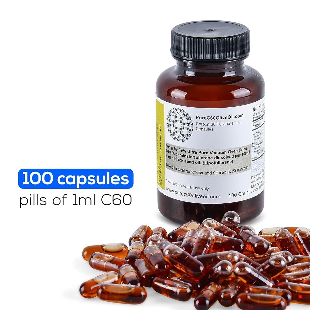 PureC60OliveOil.com C60 Black Seed Oil Capsules 80mg - 100 Count - image 3