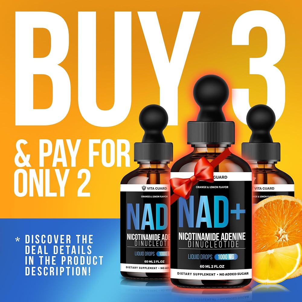 Vita Guard Pure NAD+ Liquid Drops 1000mg - 2 Fl Oz - image 2