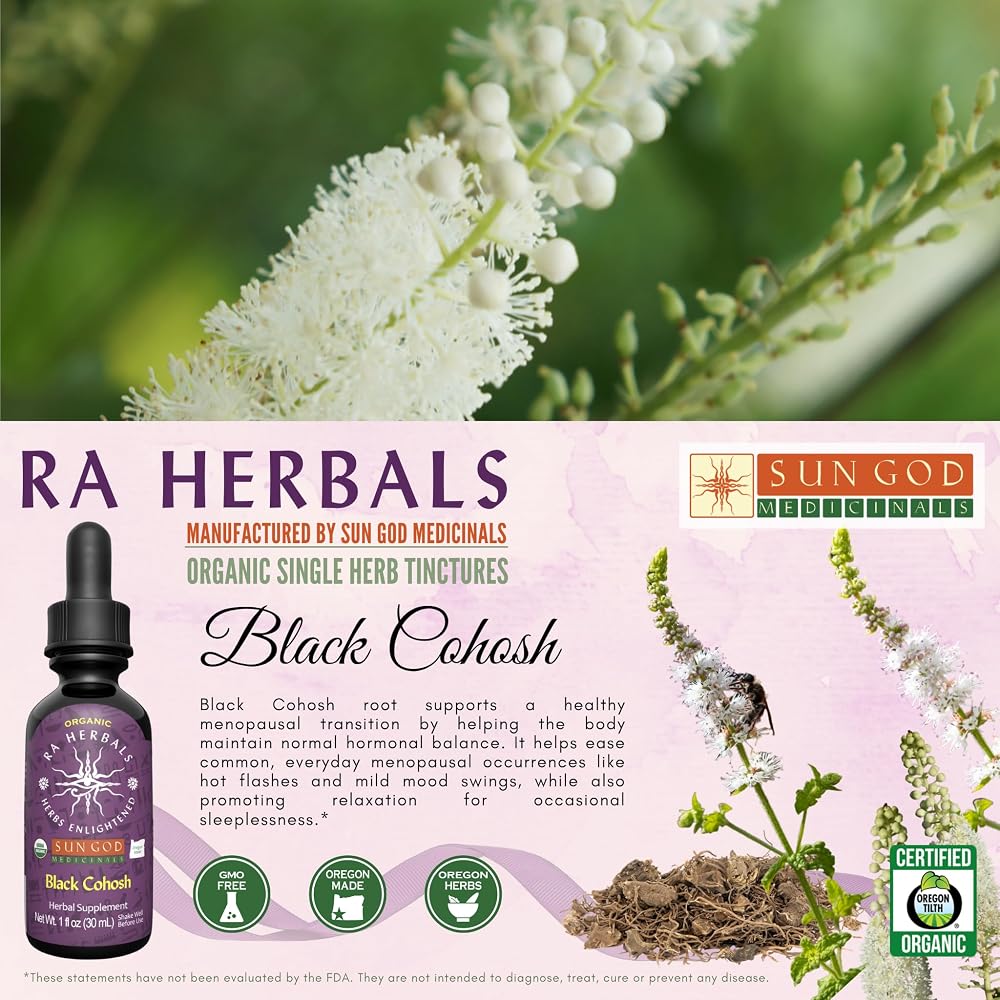 Sun God Medicinals Ra Herbals Organic Black Cohosh Liquid Extract - 1 fl oz - image 4