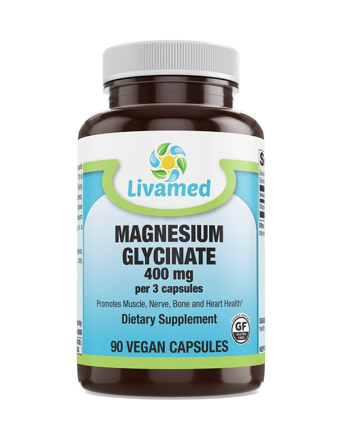 Livamed Magnesium Glycinate 400 mg - 90 Vegetarian Capsules