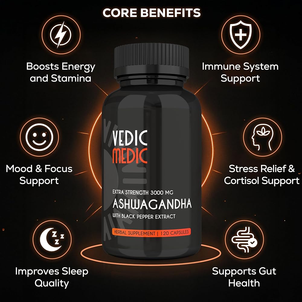 The Vedic Medic Organic Ashwagandha Capsules Extra Strength 3000mg - image 4