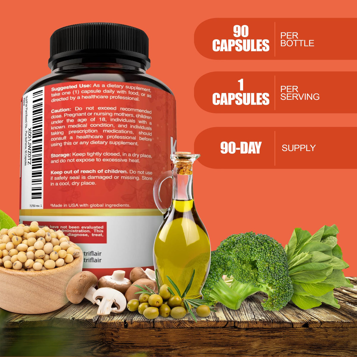 NutriFlair Vitamin D3 + K2 5000 IU Plant-Based - 90 Capsules - image 2