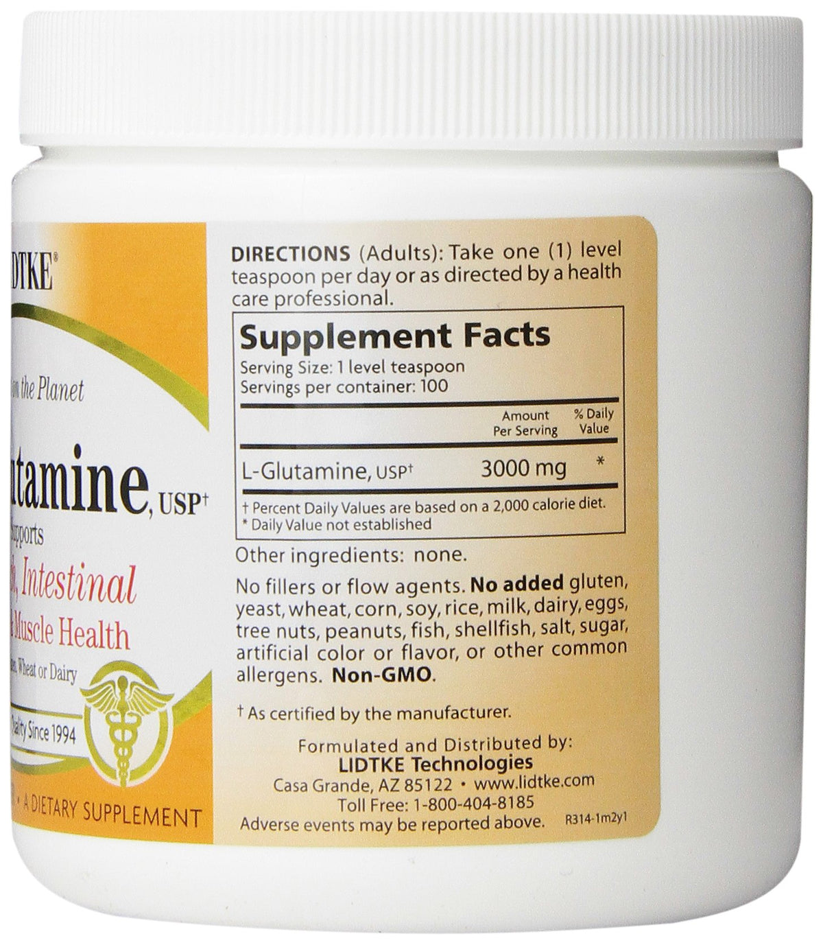 Lidtke L-Glutamine Powder - 300g - image 3