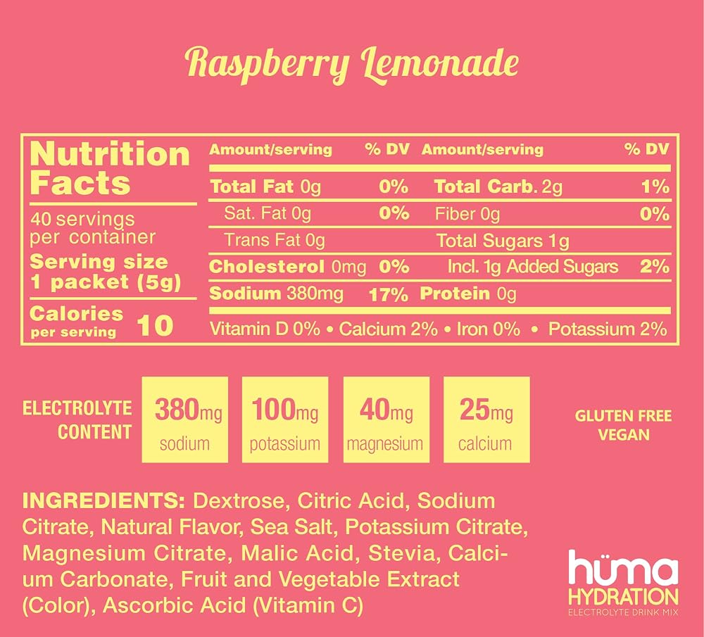 HÜMA CHIA ENERGY GEL HUMA CHIA Hydration Drink Mix - Low Calorie