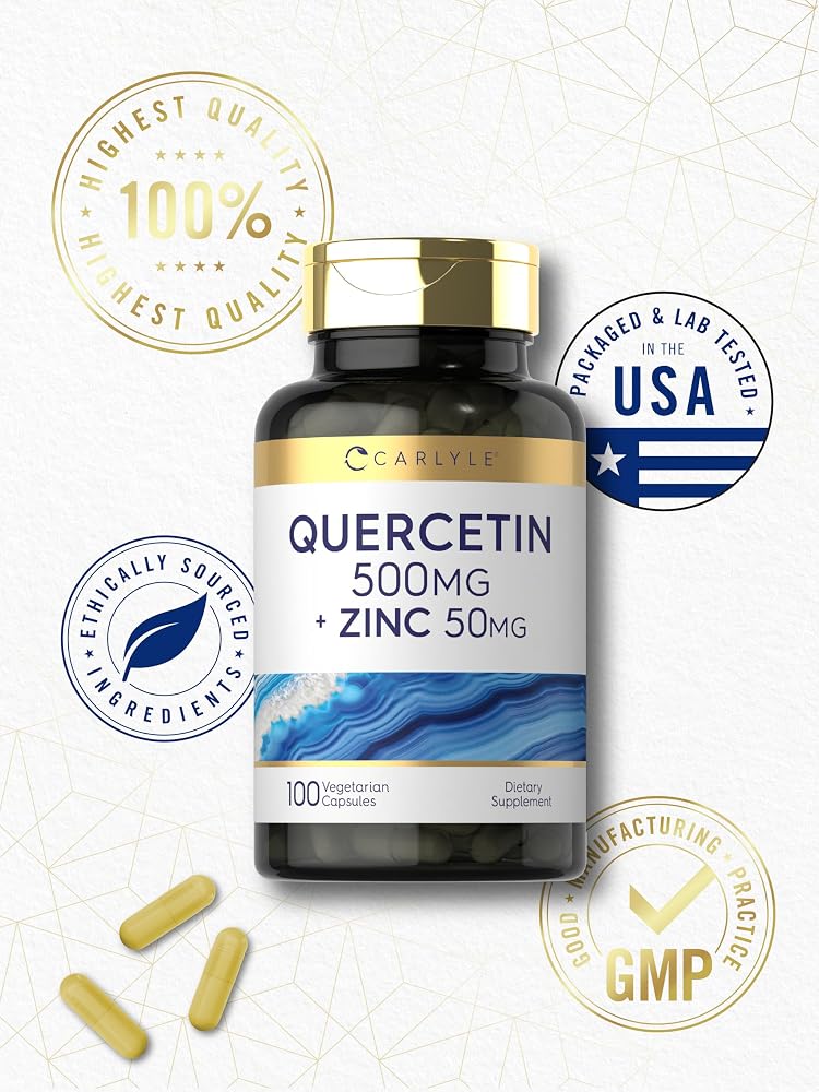 Carlyle Quercetin 500mg with Zinc - 100 Vegetarian Capsules - image 6