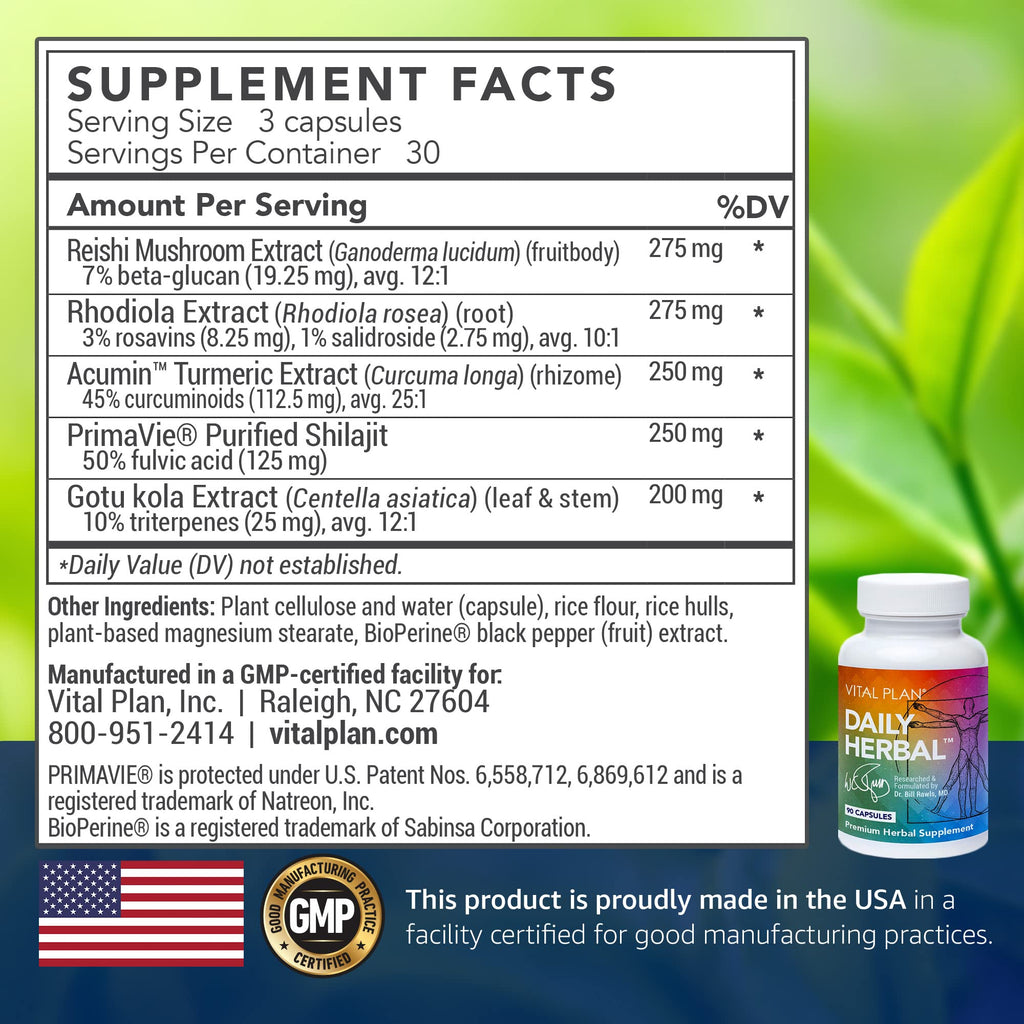 Vital Plan Daily Herbal Supplement for Immune Support - 90 Capsules - image 2