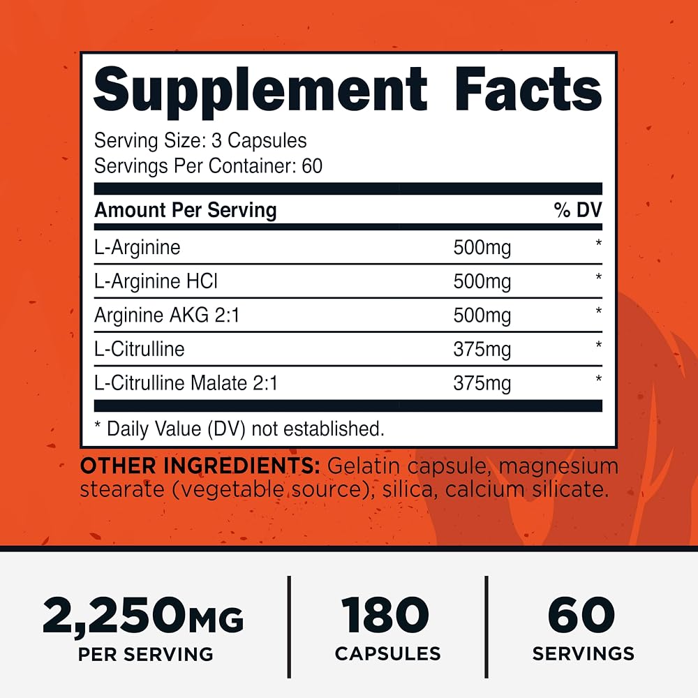 Primal Nitric Oxide Booster 2250mg - 180 Capsules - image 2