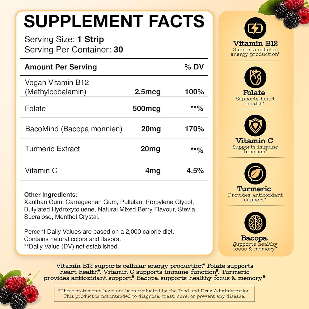 HOLY STRIPS Multivitamin Dissolvable Oral Supplement Strips - 30 Count - image 4