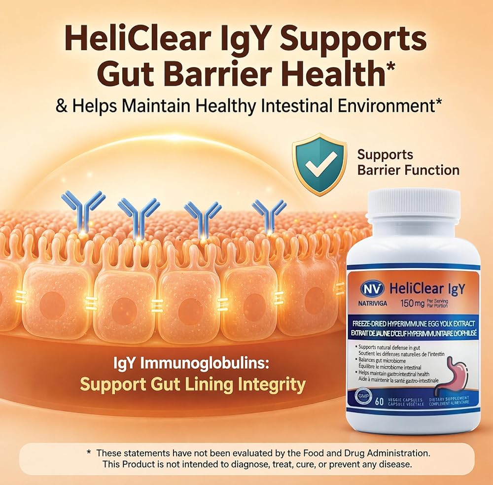 Natriviga Heliclear IgY Hyperimmune Immunoglobulins - 60 Capsules - image 6