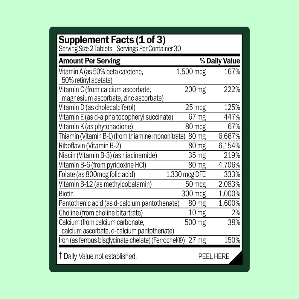 WellWithAll Women's Multivitamin with Iron - 60 Tablets - image 3