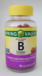 Spring Valley B Complex Supplement Energy Metabolism Support - 70 Gummies