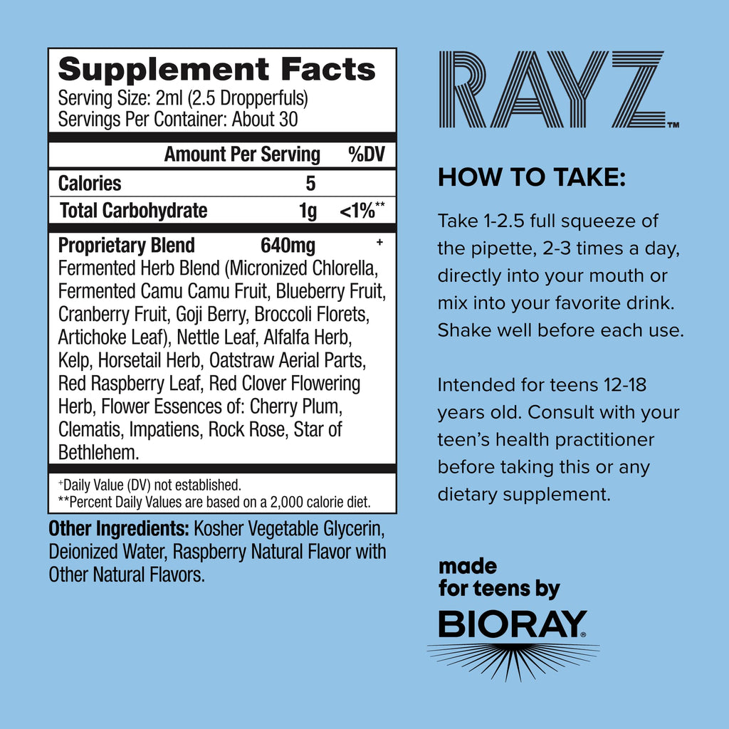 BIORAY RAYZ All Systems Glow Vitamin Drops for Teens - 2 fl oz - image 2
