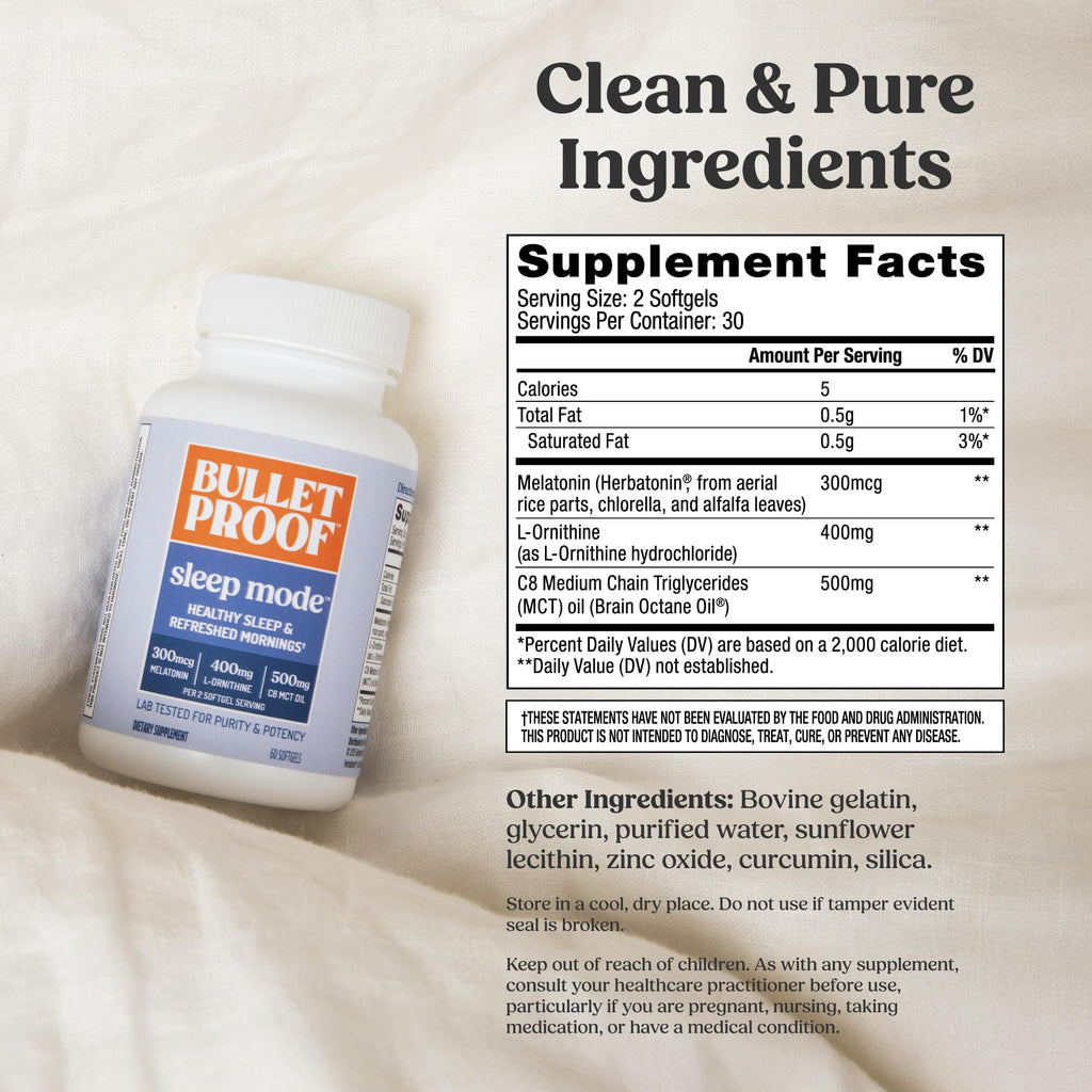 Bulletproof Sleep Mode Softgels for Sleep Support - 60 Softgels - image 2
