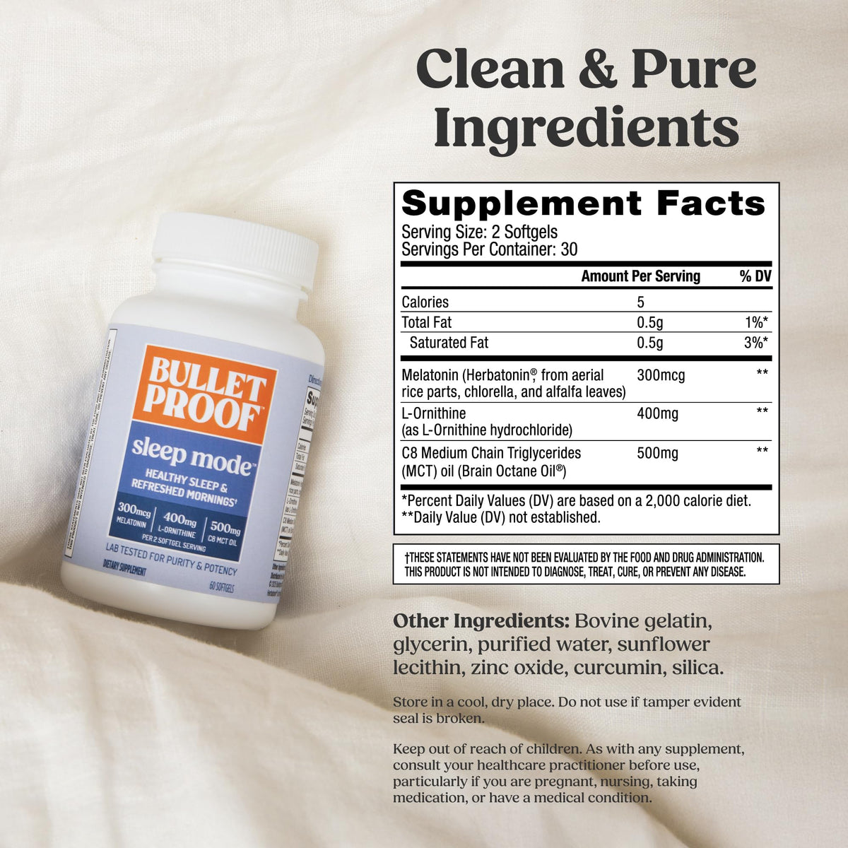 Bulletproof Sleep Mode Softgels for Sleep Support - 60 Softgels - image 2
