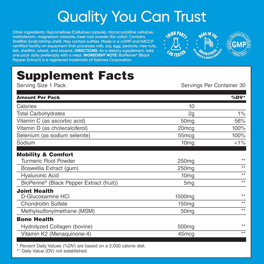 Universal U Mobility & Bone Support Daily Multivitamin - 30 Packs - image 5