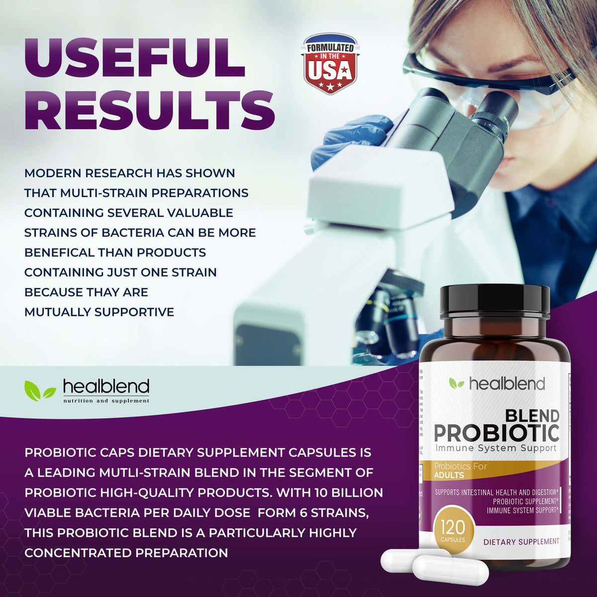 healblend Probiotic Caps Digestive Health & Immune Support - image 2