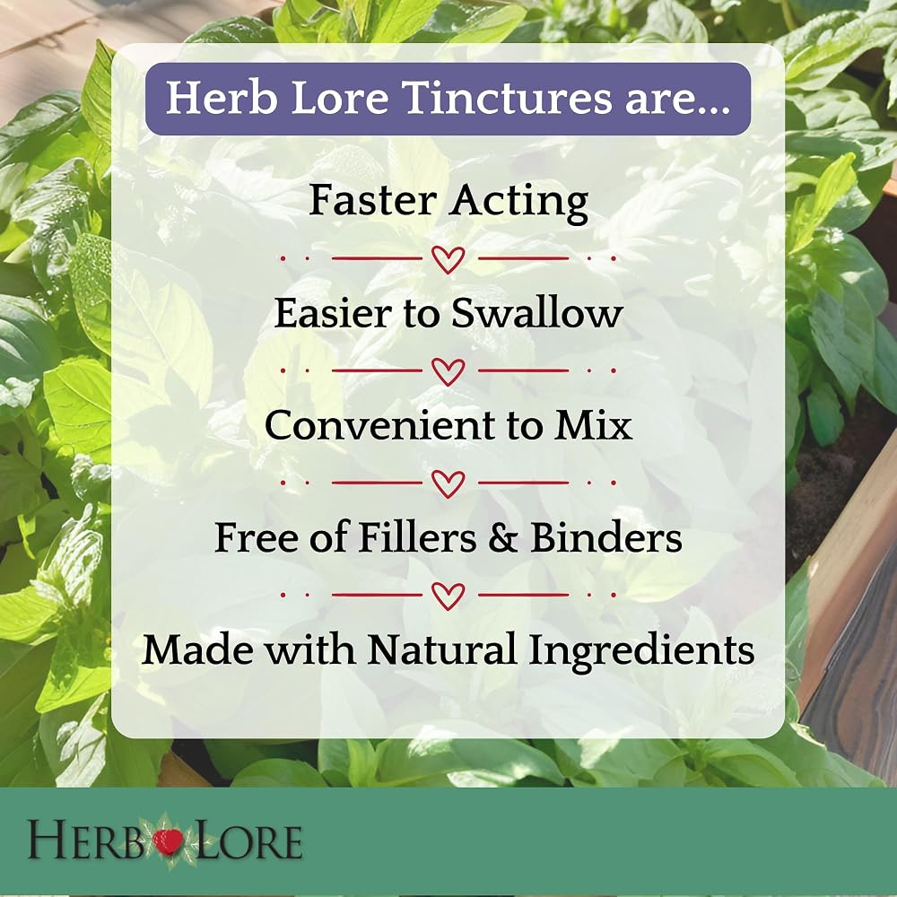 Herb Lore Adrenal Tonic Tincture - USDA Organic Liquid Herbal Adrenal