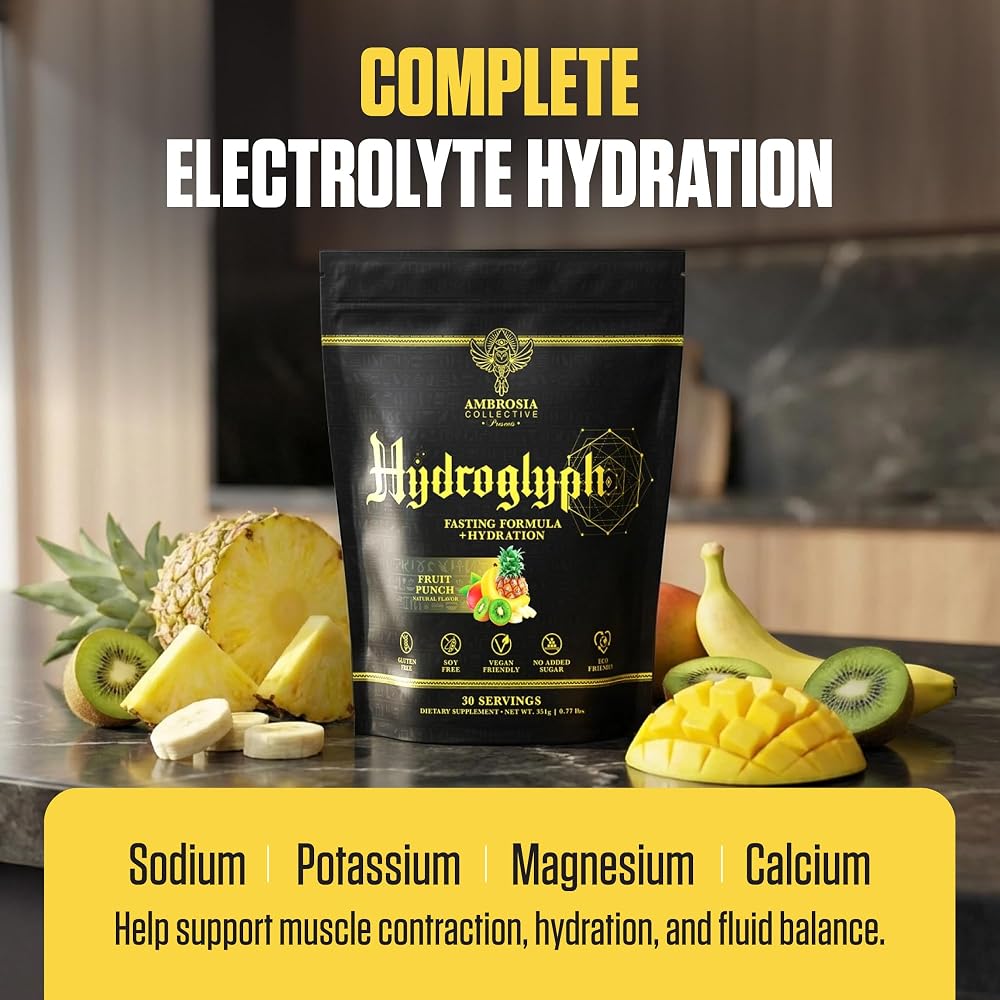 Ambrosia Hydroglyph Electrolytes Powder and Fasting Electrolytes