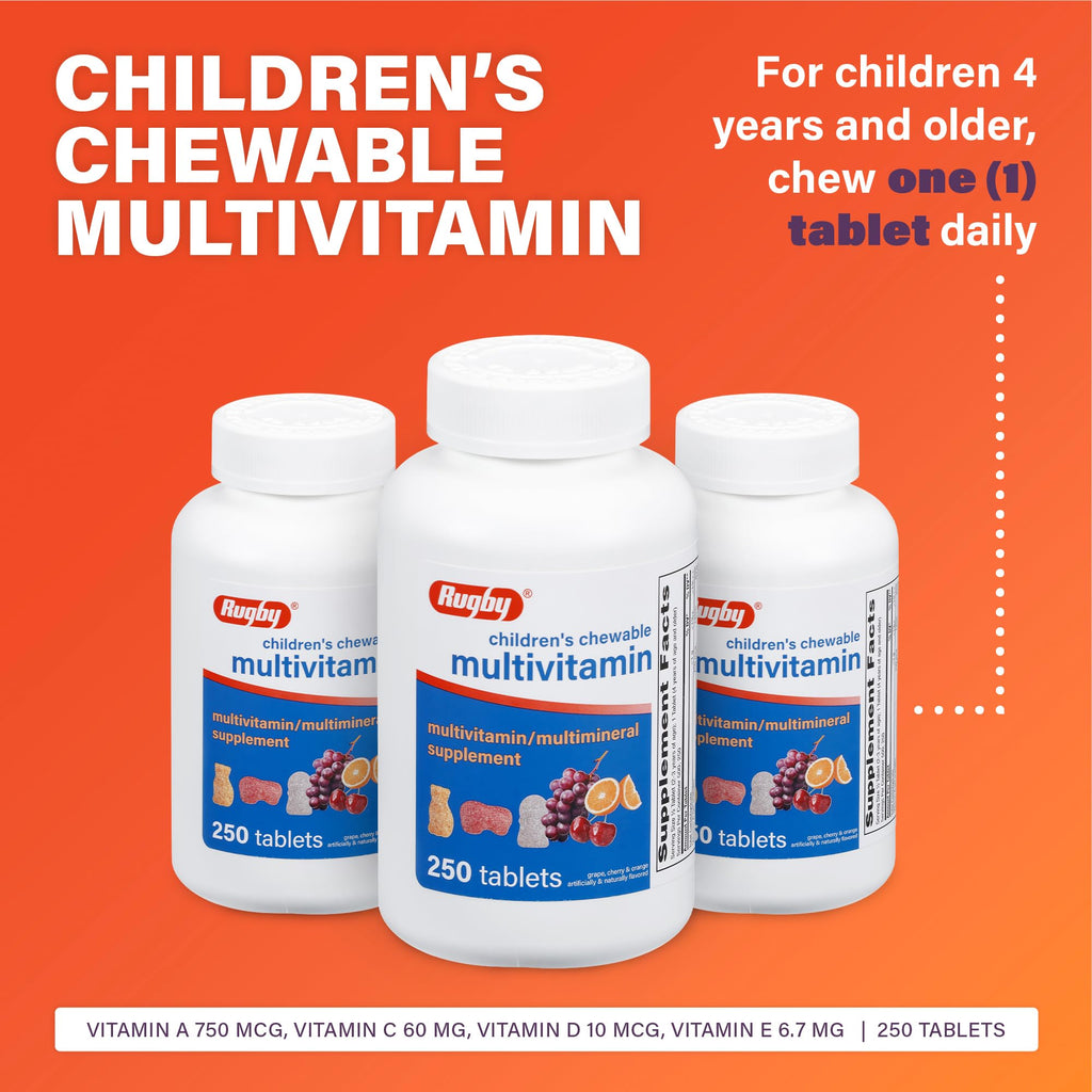 Rugby Children's Chewable Multivitamin Tablets - 250 Count - image 4