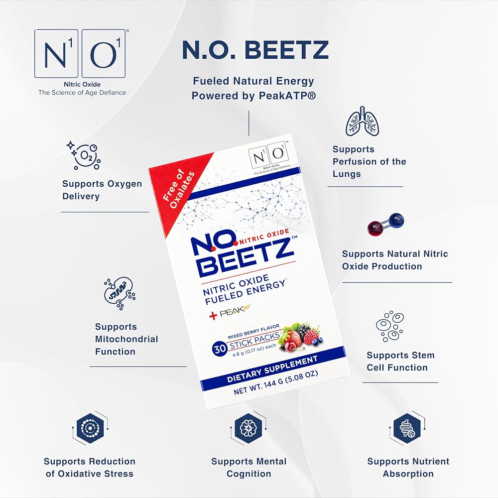 N1O1 N.O. Beetz Nitric Oxide Powder, Mixed Berry - 30 Sachets - image 5