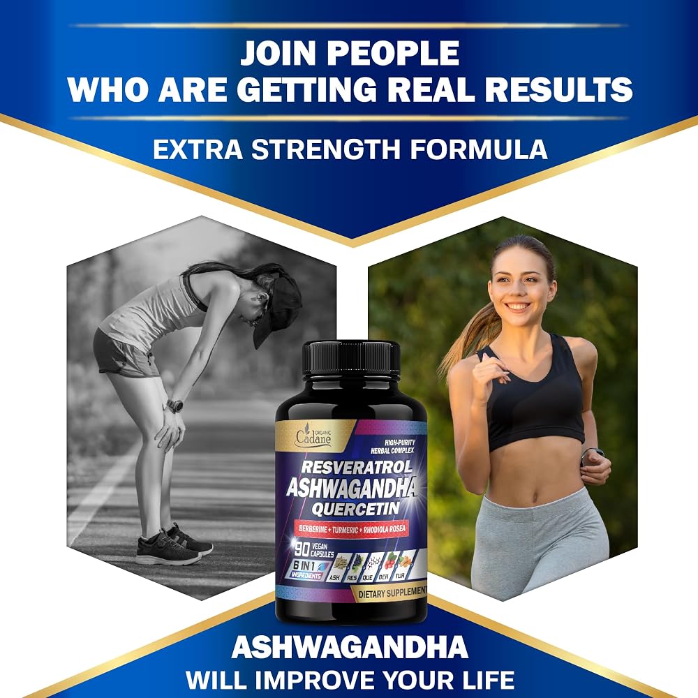 Organic Cadane Ashwagandha Complex with Resveratrol - 90 Capsules - image 6