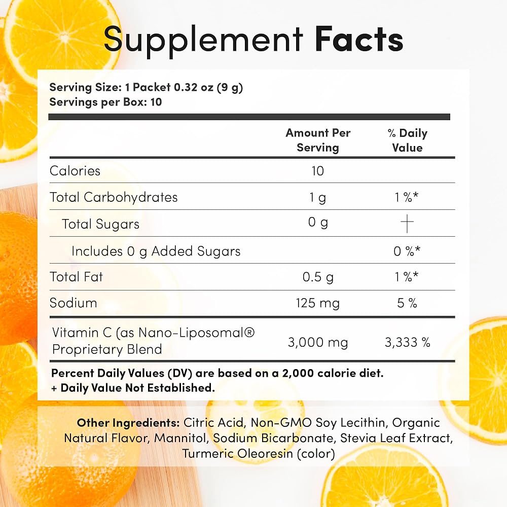 Vida Lifescience Aurora Nutrascience Nano-Liposomal Vitamin C Powder - 10 Pack - image 2
