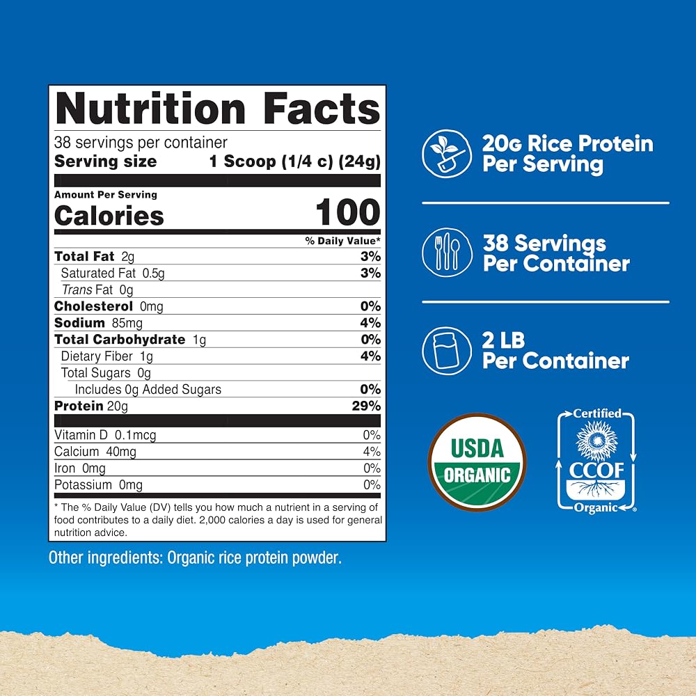 Nutricost Organic Rice Protein Powder - 2 LB - image 2
