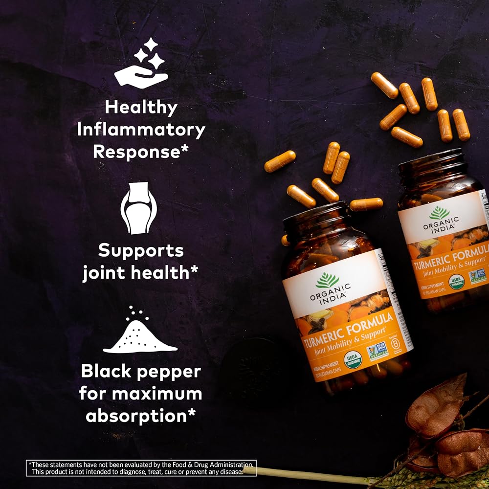ORGANIC INDIA Turmeric Curcumin with Black Pepper - 180 Capsules - image 3