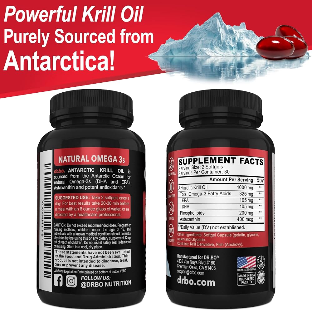 DR. BO Krill Oil Omega 3 500mg Antarctic - 60 Softgels - image 8