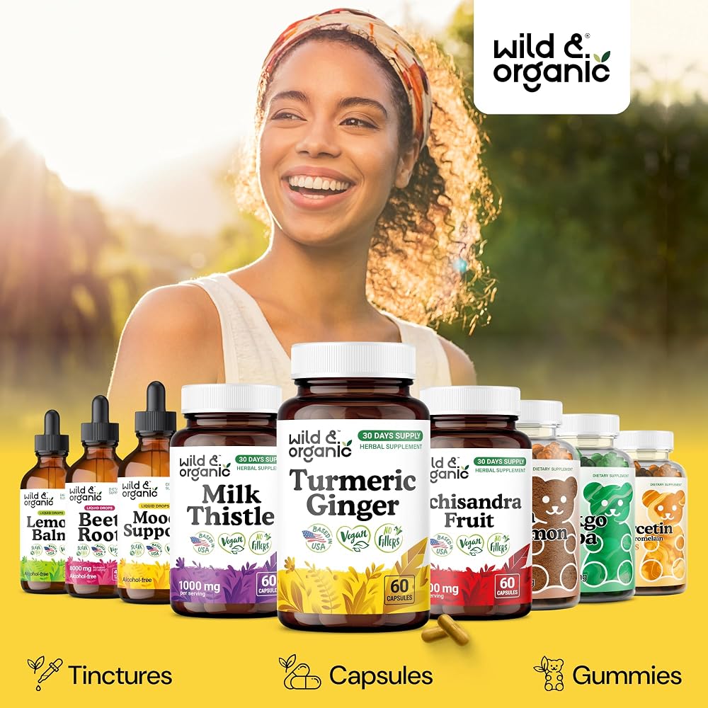 Wild & Organic Turmeric and Ginger Supplement Capsules - Mobility