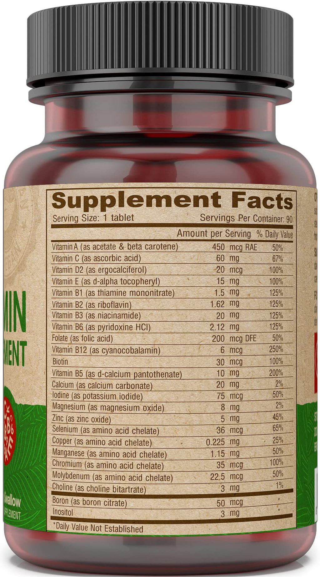 DEVA Vegan Multivitamin and Mineral Supplement Iron-Free - 90 Tablets - image 4