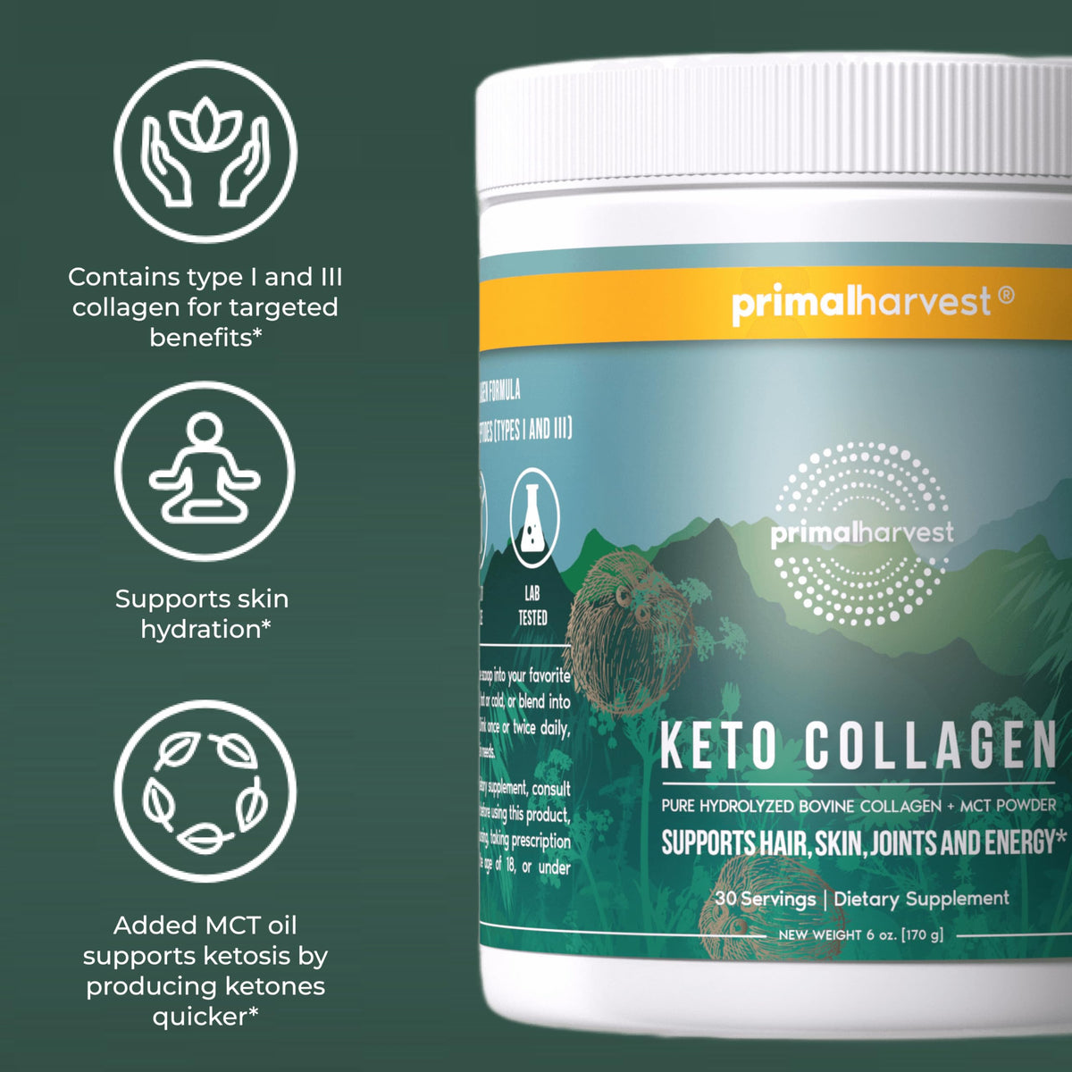 Primal Harvest Collagen Powder for Women or Men Primal Collagen