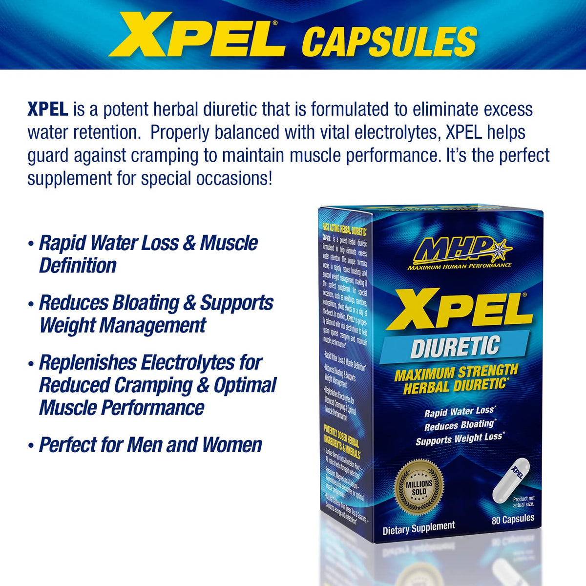 MHP Xpel Maximum Strength Diuretic - 160 Capsules - image 2