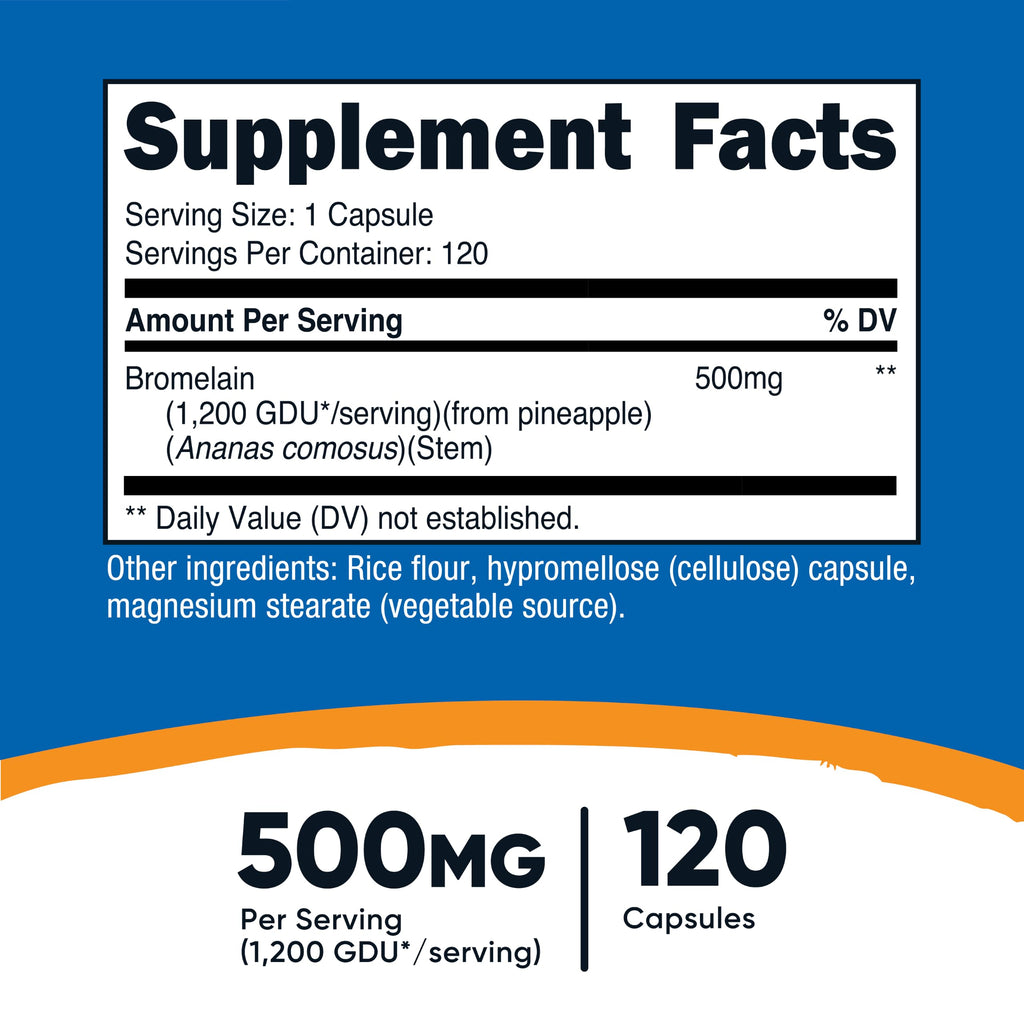 Nutricost Bromelain 500mg - 120 Vegetarian Capsules - image 2